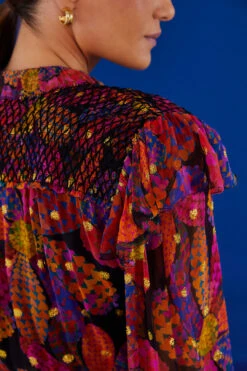 Farm Rio Black Heart Daisy Mini Dress -Modern Dress World 303895 05