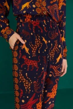 Farm Rio Navy Animal Sky Pants -Modern Dress World 303899 02