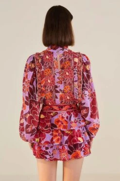 Farm Rio Sweet Floral Layered Mini Skirt -Modern Dress World 303902 03