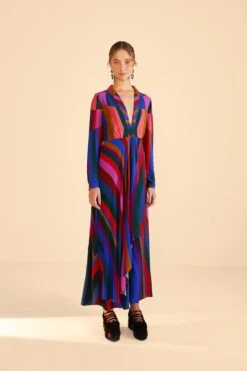 Farm Rio Magic Stripes Maxi Dress -Modern Dress World 303924 02