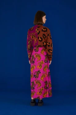 Farm Rio Pink Wild Leopards Lenzing™ Ecovero™ Viscose Maxi Skirt -Modern Dress World 303949 03