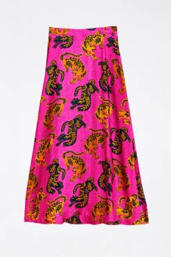 Farm Rio Pink Wild Leopards Lenzing™ Ecovero™ Viscose Maxi Skirt -Modern Dress World 303949 04