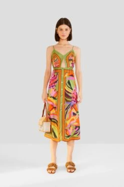 Farm Rio Toucans Scarf Lenzing™ Ecovero™ Viscose Midi Dress -Modern Dress World 303966 04