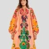 Farm Rio Peach Amulet Midi Dress