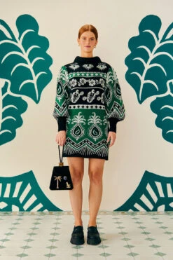 Farm Rio Mystic Scarf Sweater Dress -Modern Dress World 304107 01