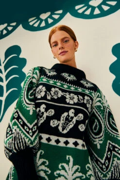 Farm Rio Mystic Scarf Sweater Dress -Modern Dress World 304107 02