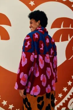 Farm Rio Mixed Leopards Fleece Coat -Modern Dress World 304114 03