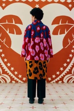 Farm Rio Mixed Leopards Fleece Coat -Modern Dress World 304114 04