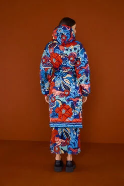 Farm Rio Black Graphic Floral Reversible Puffer Jacket -Modern Dress World 304120 04