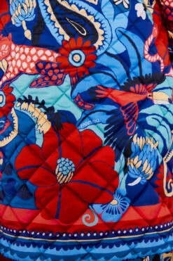 Farm Rio Black Graphic Floral Reversible Puffer Jacket -Modern Dress World 304120 06