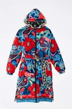 Farm Rio Black Graphic Floral Reversible Puffer Jacket -Modern Dress World 304120 07