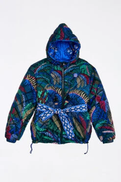 Farm Rio BlackMacaw Forest Reversible Puffer Jacket -Modern Dress World 304123 06