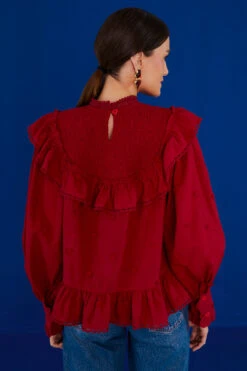 Farm Rio Red 3D Hearts Blouse 7 Farm Rio Red 3D Hearts Blouse -Modern Dress World 304148 03