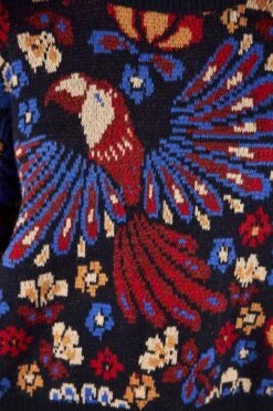 Farm Rio Navy Pineapple Flowers Sweater -Modern Dress World 304516 04