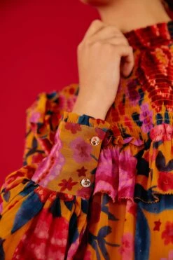 Farm Rio Yellow Floral Dream Blouse -Modern Dress World 304566 04 1