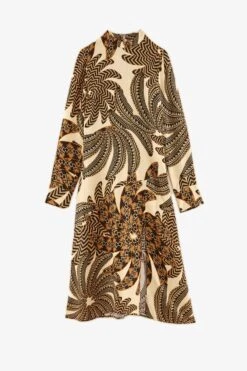 Farm Rio Sand Yawanawa Vanahu Lenzing™ Ecovero™ Viscose Midi Dress -Modern Dress World 304582 05