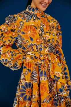 Farm Rio Yellow Pineapple Flowers Mini Dress -Modern Dress World 304585 03