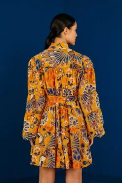 Farm Rio Yellow Pineapple Flowers Mini Dress -Modern Dress World 304585 04