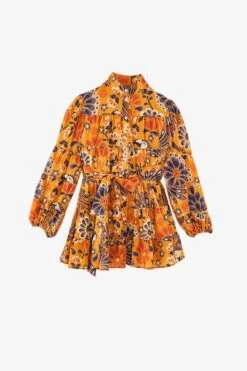 Farm Rio Yellow Pineapple Flowers Mini Dress -Modern Dress World 304585 05