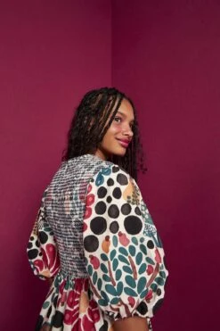 Farm Rio Mushroom Forest Organic Cotton Midi Dress -Modern Dress World 304592 05