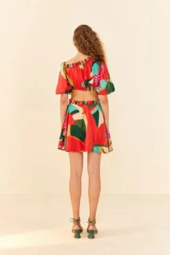 Farm Rio Red Heliconia Mini Dress -Modern Dress World 305261 04