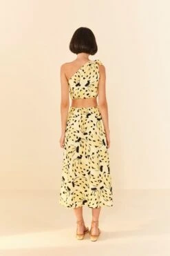 Farm Rio Yellow Bossa Banana Knot Midi Dress -Modern Dress World 305266 04
