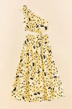 Farm Rio Yellow Bossa Banana Knot Midi Dress -Modern Dress World 305266 06