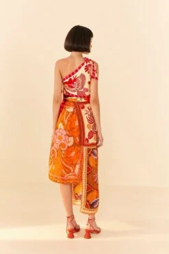 Farm Rio Forest Mixed Scarves Midi Dress -Modern Dress World 305267 03