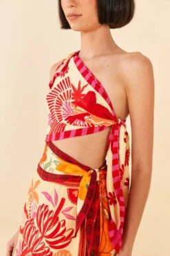 Farm Rio Forest Mixed Scarves Midi Dress -Modern Dress World 305267 04