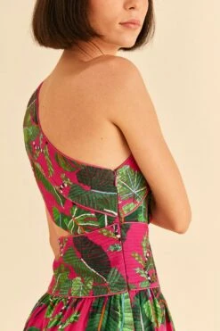 Farm Rio Pink Leaves Mini Dress -Modern Dress World 305273 03 b7890770 e1f9 4446 a44f c4206c76ef10