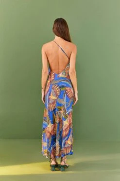 Farm Rio Blue Macaw Flight Lenzing™ Ecovero™ Viscose Midi Dress -Modern Dress World 305297 03