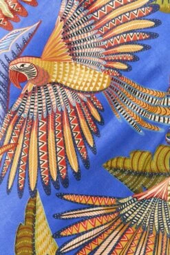 Farm Rio Blue Macaw Flight Lenzing™ Ecovero™ Viscose Midi Dress -Modern Dress World 305297 04