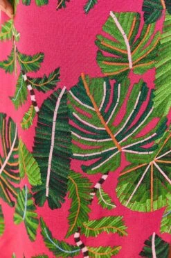 Farm Rio Pink Leaves Midi Dress -Modern Dress World 305298 04