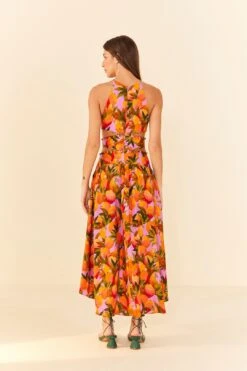 Farm Rio Lilac Mango Macaws Midi Dress 8 Farm Rio Lilac Mango Macaws Midi Dress -Modern Dress World 305347 03