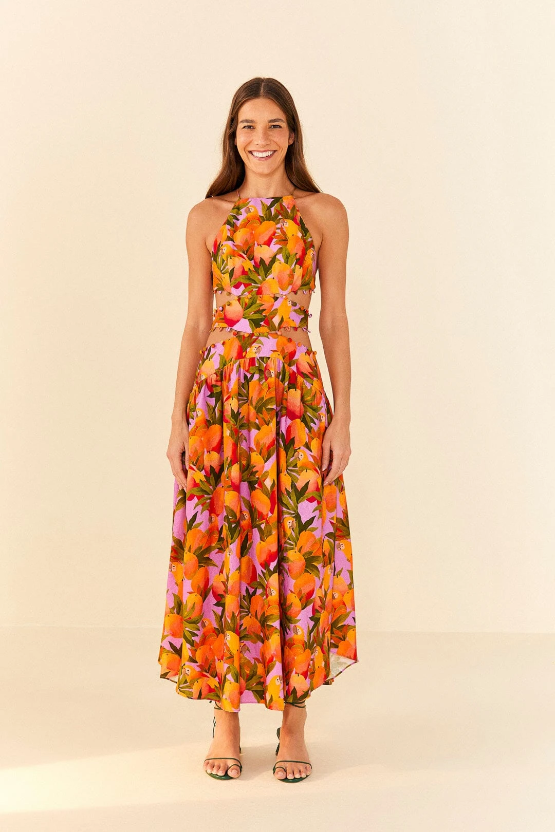 Farm Rio Lilac Mango Macaws Midi Dress 4 Farm Rio Lilac Mango Macaws Midi Dress - Image 4