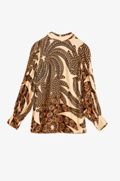 Farm Rio Sand Yawanawa Banana Lenzing™ Ecovero™ Viscose Blouse -Modern Dress World 305378 04