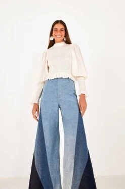 Farm Rio Patched Denim Pants
