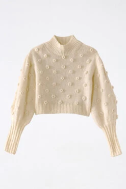 Farm Rio White Handmade Flowers Sweater 11 Farm Rio White Handmade Flowers Sweater -Modern Dress World 305388 06