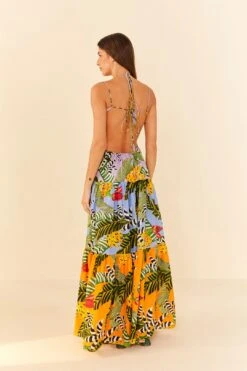 Farm Rio Mixed Striped Bananas Maxi Dress 8 Farm Rio Mixed Striped Bananas Maxi Dress -Modern Dress World 305797 03