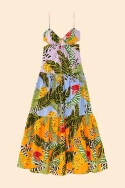 Farm Rio Mixed Striped Bananas Maxi Dress 11 Farm Rio Mixed Striped Bananas Maxi Dress -Modern Dress World 305797 08