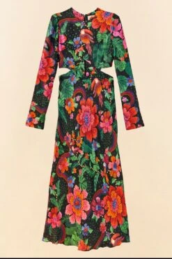 Farm Rio Black Blooming Garden Lenzing™ Ecovero™ Viscose Midi Dress 11 Farm Rio Black Blooming Garden Lenzing™ Ecovero™ Viscose Midi Dress -Modern Dress World 306067 06 1