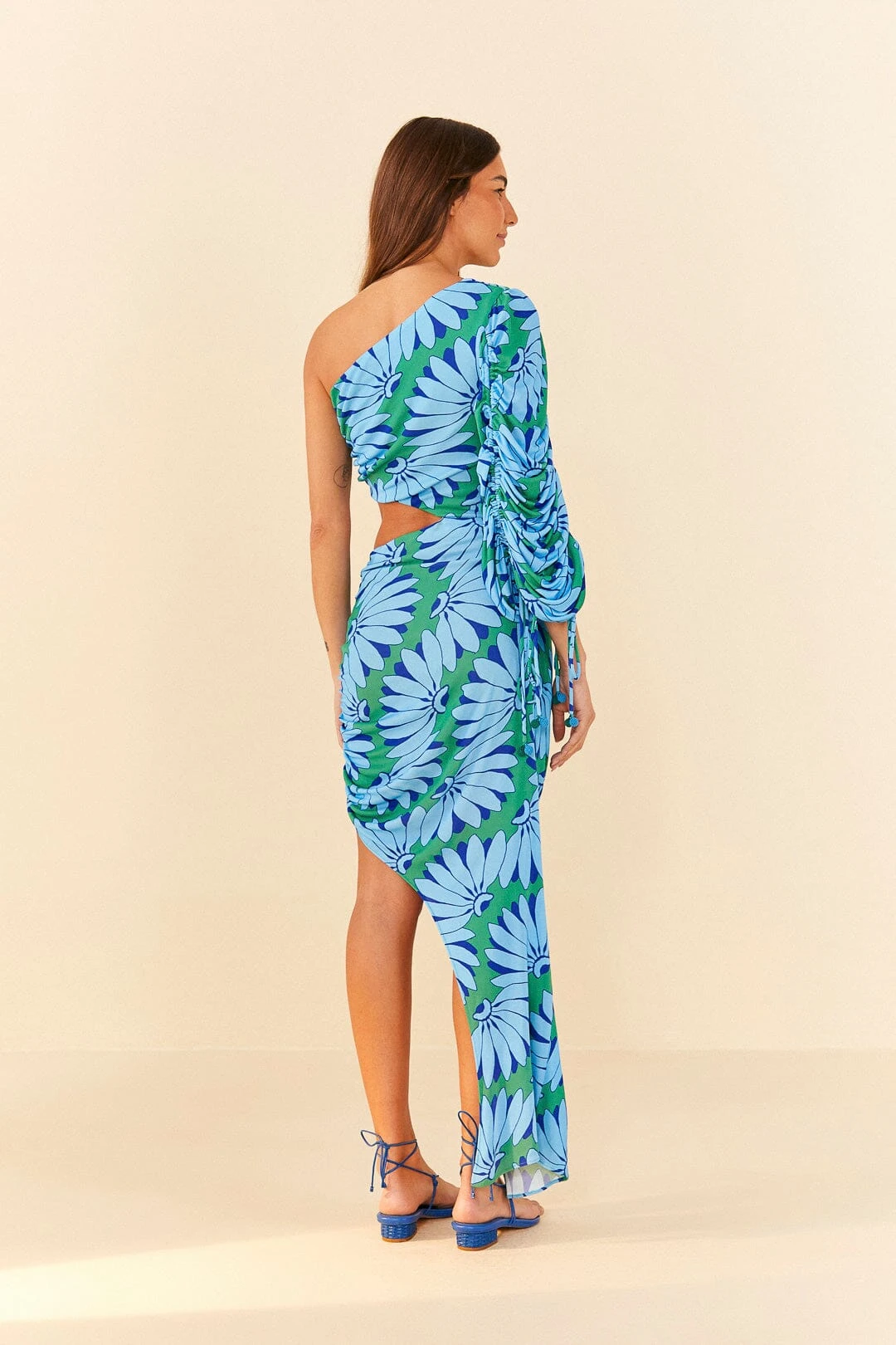 Farm Rio Green Copacabana Asymmetrical Midi Dress 3 Farm Rio Green Copacabana Asymmetrical Midi Dress - Image 3