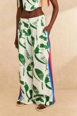 Farm Rio Off-White Rainbow Toucans Pants -Modern Dress World 306073 03