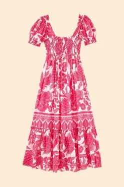 Farm Rio Pink Tropical Woodcut Maxi Dress 11 Farm Rio Pink Tropical Woodcut Maxi Dress -Modern Dress World 306082 06