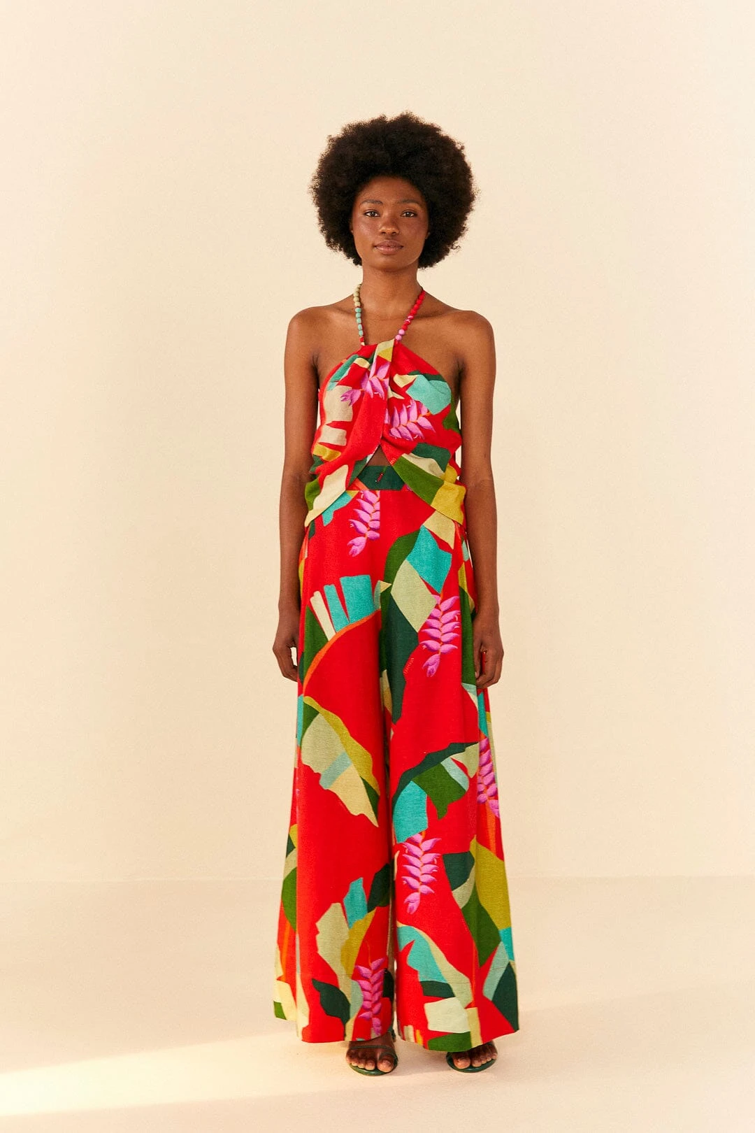 Farm Rio Red Heliconia Crop Top 1 Farm Rio Red Heliconia Crop Top