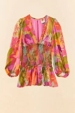 Farm Rio Sweet Forest Long Sleeve Mini Dress -Modern Dress World 306085 06