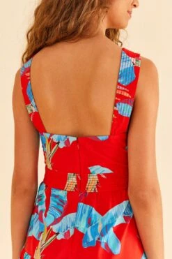 Farm Rio Red Sweet Jungle Midi Dress 8 Farm Rio Red Sweet Jungle Midi Dress -Modern Dress World 306090 03