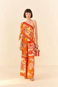 Farm Rio Forest Mixed Scarves Lenzing™ Ecovero™ Viscose Crop Top -Modern Dress World 306093 02