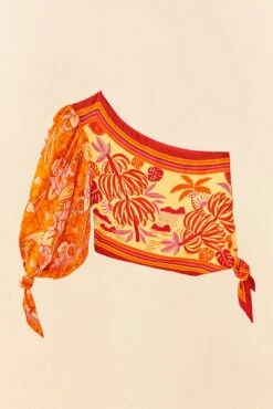 Farm Rio Forest Mixed Scarves Lenzingâ„¢ Ecoveroâ„¢ Viscose Crop Top