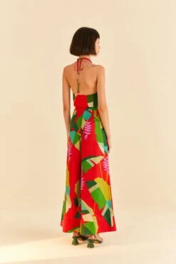 Farm Rio Red Heliconia Pants -Modern Dress World 306100 04